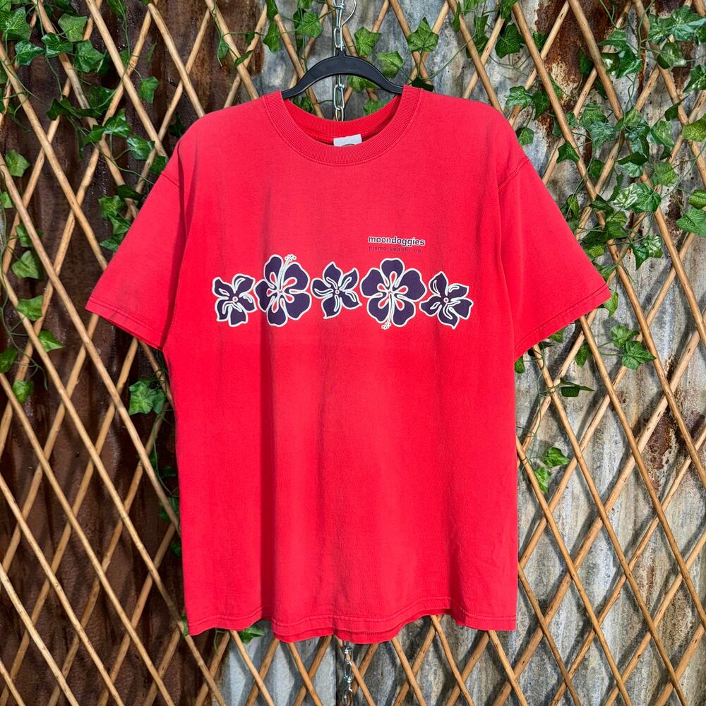 Vintage Y2K Pismo beach club flowers wraparound surf t-shirt